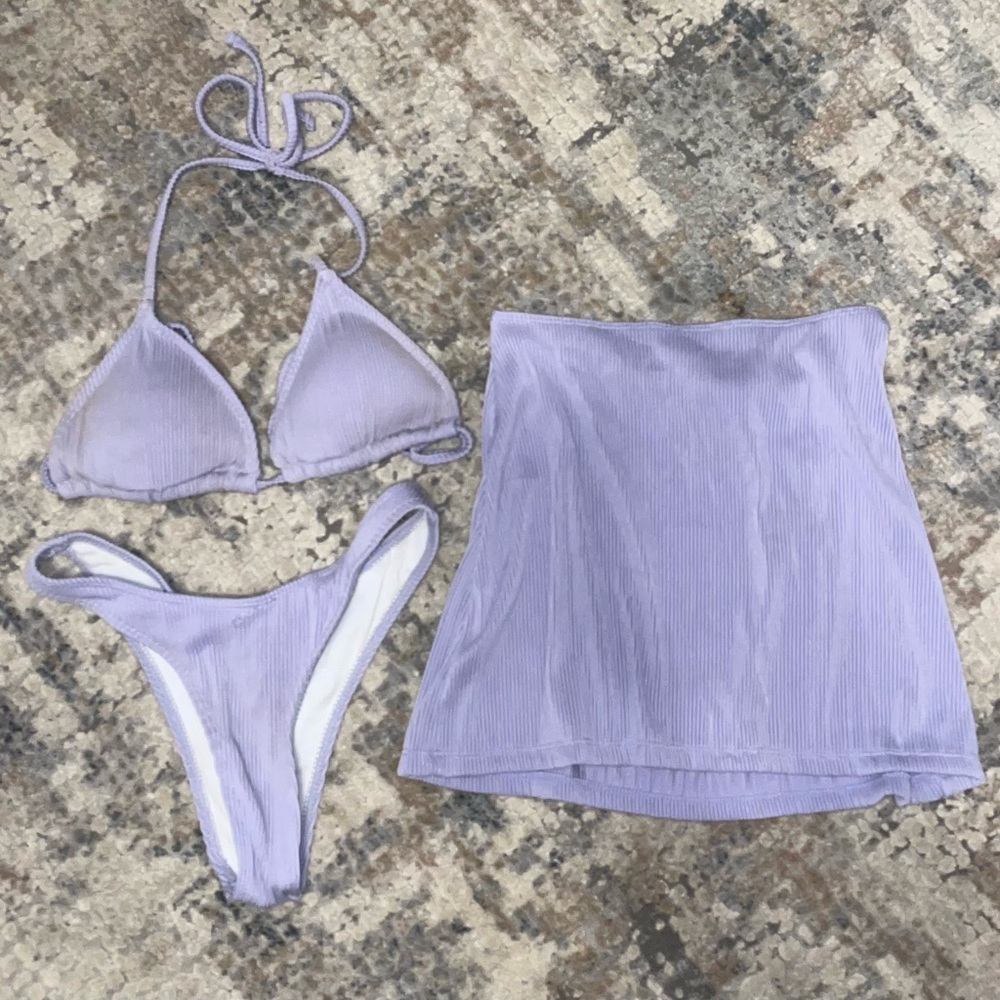 SHEIN 3 piece Purple Bikini Set size XS